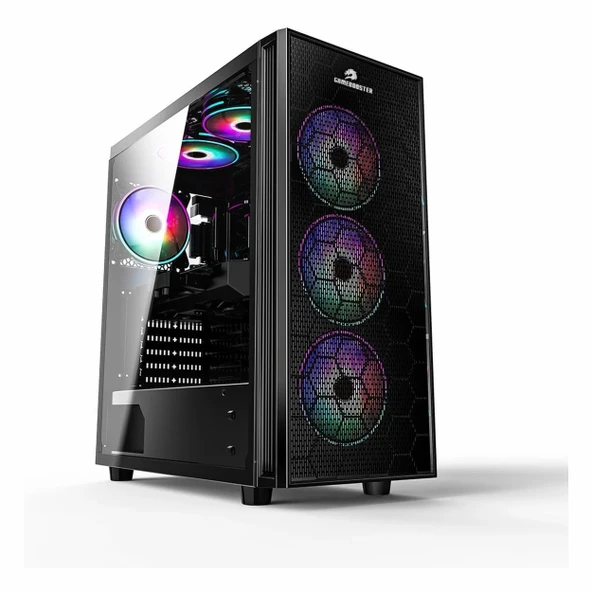 GameBooster GB-X51 USB 3.2 RGB ATX Mid Tower Siyah Kasa ürün görseli 1