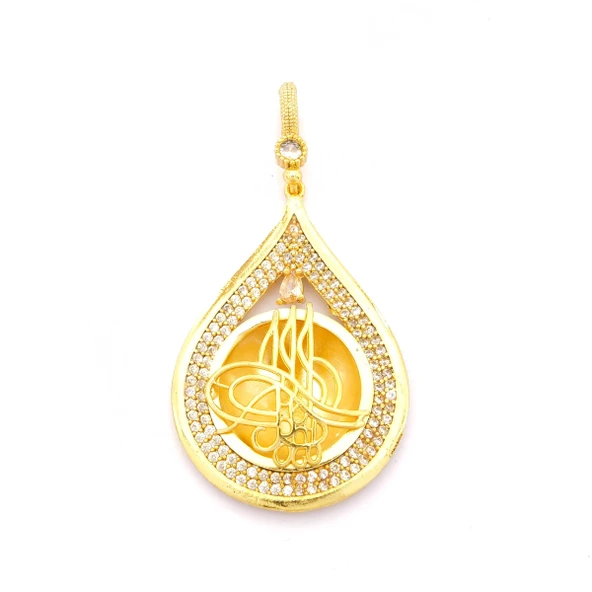 Altın Kaplama Tuğralı Kolye Ucu TGR-719 ürün görseli