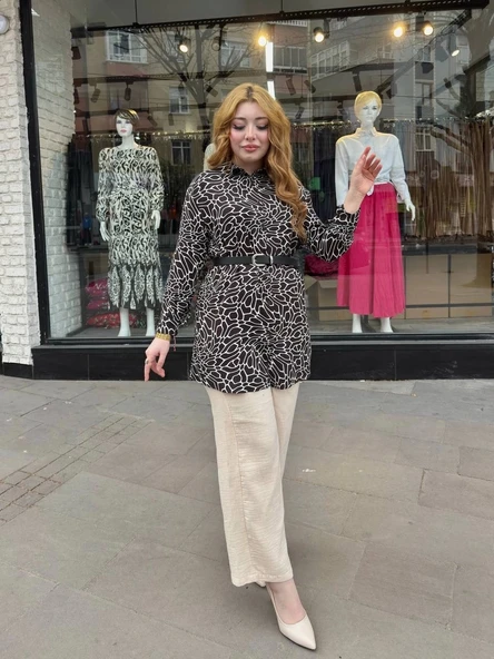 Desenli tunik gömlek - 3