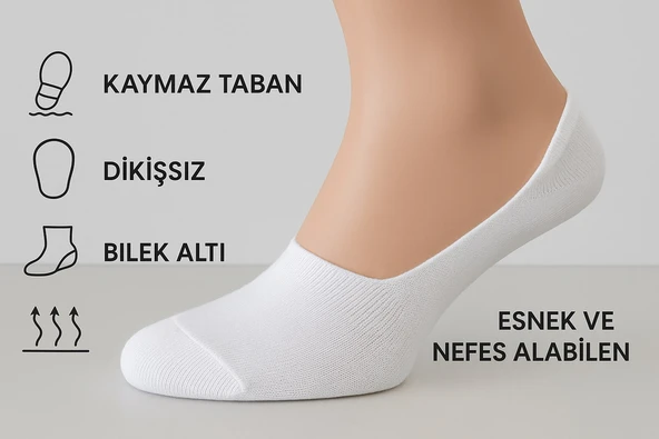 Plus Scorpion Erkek Pamuklu Babet Çorap 6’lı Paket – 40-44 Numara – Kaymaz – Günlük ve Spor Kullanım - Resim 4