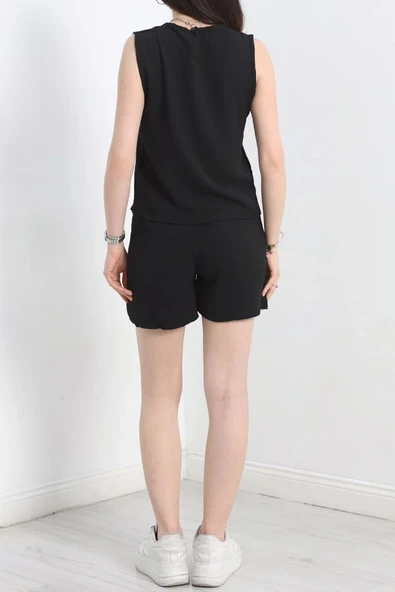 Şortlu Ayrobin takım siyah - Resim 3