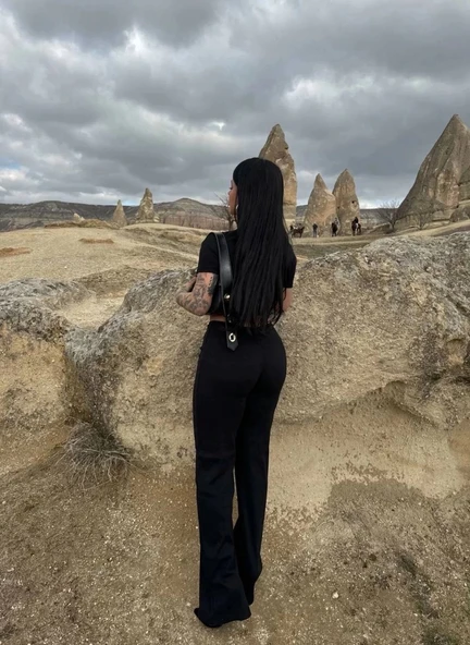 Bol paça pantolonlu alt üst takım - Resim 3