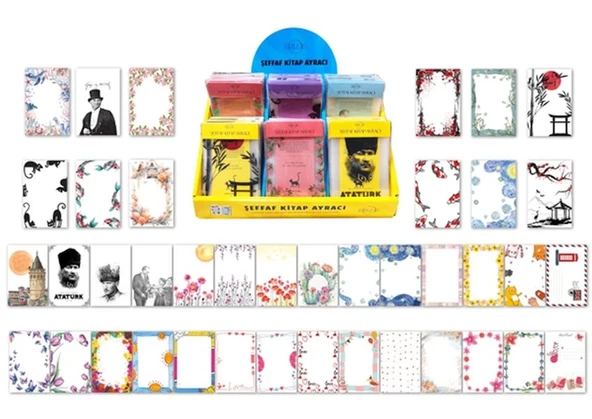 Stantlı Şeffaf Kitap Ayracı (40 Çeşit 320 Adet Ayraç) ürün görseli