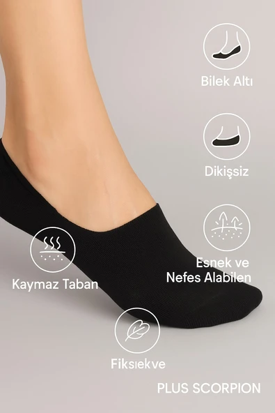 Plus Scorpion Erkek Pamuklu Babet Çorap 6’lı Paket – 40-44 Numara – Kaymaz – Günlük ve Spor Kullanım - Resim 8
