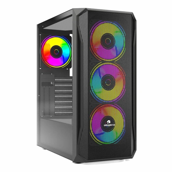 GameBooster GB-T005MB USB 3.2 RGB ATX Mid Tower Siyah Kasa ürün görseli 1