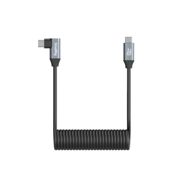 SmallRig 4792 USB-C (Düz) - USB-C (Açılı) Sarmal Veri Kablosu - Resim 2