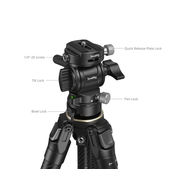 SmallRig 5028 Taşınabilir Karbon Fiber Seyahat Tripod Seti - 5