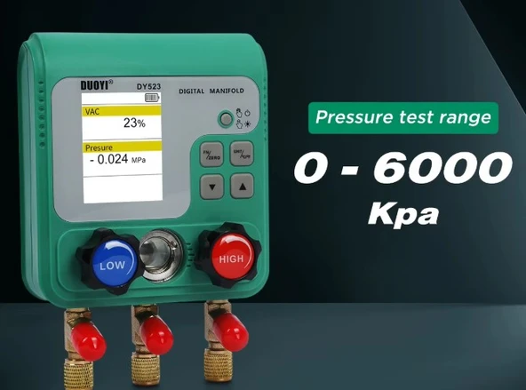 DUOYI DY523 Dijital Soğutma Manifold Metre / Klima Basınç, Vakum ve Sıcaklık Test Cihaz - 5