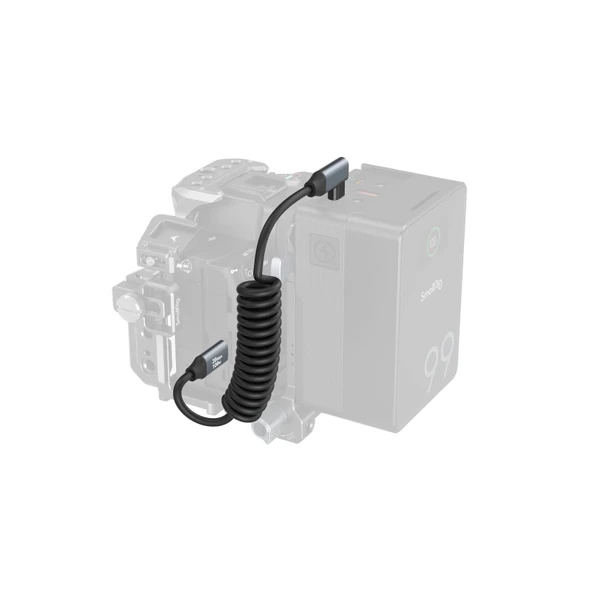 SmallRig 4792 USB-C (Düz) - USB-C (Açılı) Sarmal Veri Kablosu - Resim 3