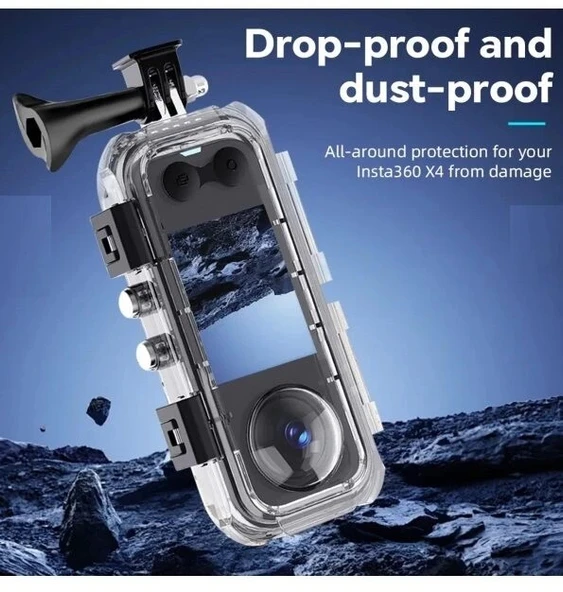 Oem Mark Insta 360 X4 Uyumlu Su Geçirmez Kılıf - Resim 5