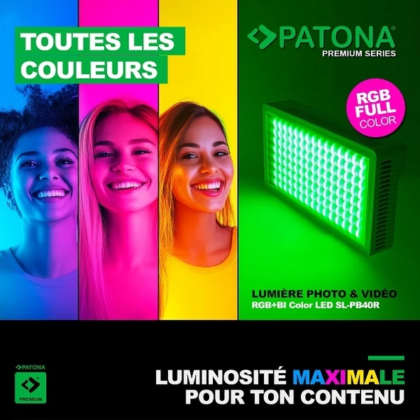 Patona SL-PB40R 4246 40W Premium RGB Led Bataryalı Panel Işık - 2