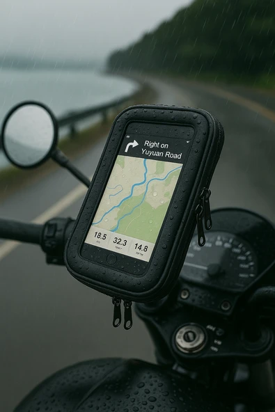 Su Geçirmez Telefon Tutucu Bisiklet & Motosiklet  6.7 inç Uyumlu, Dokunmatik Ekran, Kolay Montaj - 5