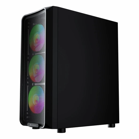 GameBooster Round GB-A650B 600W USB 3.2 LED ATX Mid Tower Siyah Kasa - Resim 3