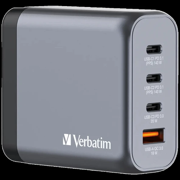 Verbatim 32203 - V GNC-140 GaN Charger 140W 3-USB-C / 1-USB-A  Çıkışa Sahiptir - Resim 3