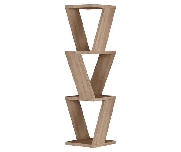 Köşe Duvar Rafı / Kitaplık Atlantik Çam 22x22x85 Modern Minimalist Köşe Duvar Rafı - 2