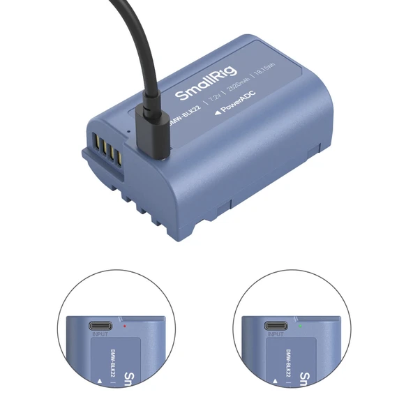 SmallRig 4906 DMW-BLK22 USB-C Şarj Edilebilir Kamera Pili - Resim 4