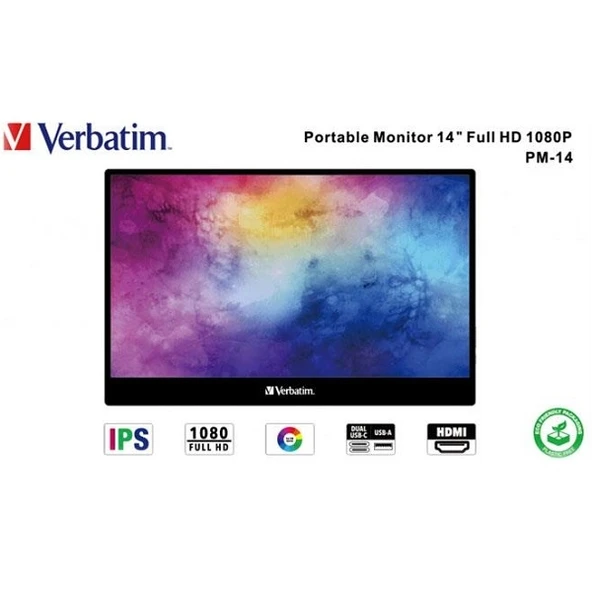 Verbatim 14inc 49591 PMT-14 Full HD 1080p 6ms Taşınabilir Dokunmatik Monitor - 3