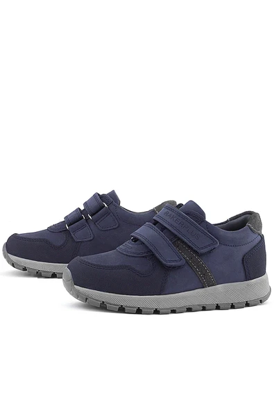 Rakerplus Hakiki Deri Lacivert Cırtlı Çocuk Spor Ayakkabı - Resim 5