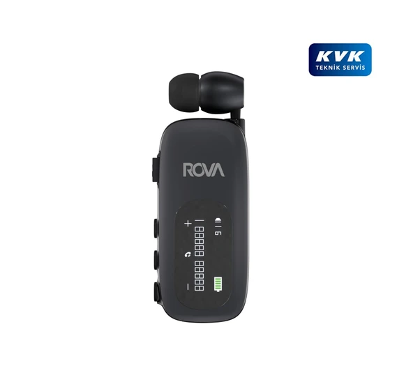 Rova Rv-BKG504 Makaralı Kablolu Dijital Göstergeli Bluetooth Kulaklık Bt5.4 - Siyah
