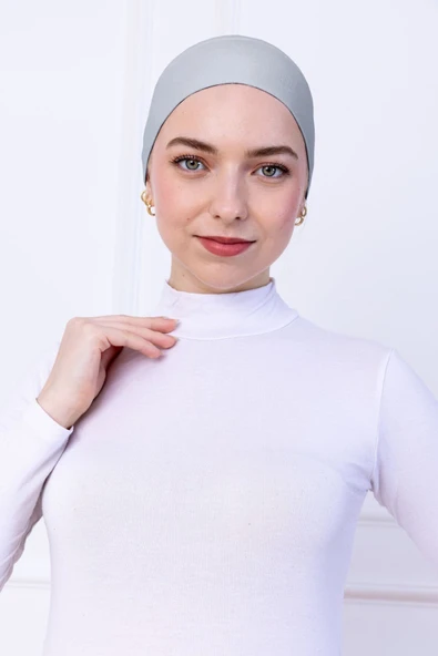 Loggia Kaymayan Silikonlu Bandana Bone - Sportif Saç Bandı-Açık Gri - 4