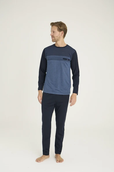 Erkek Pamuk Uzun Kol Pijama Takım ürün görseli