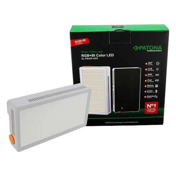 Patona SL-PB40R 4246 40W Premium RGB Led Bataryalı Panel Işık - 1