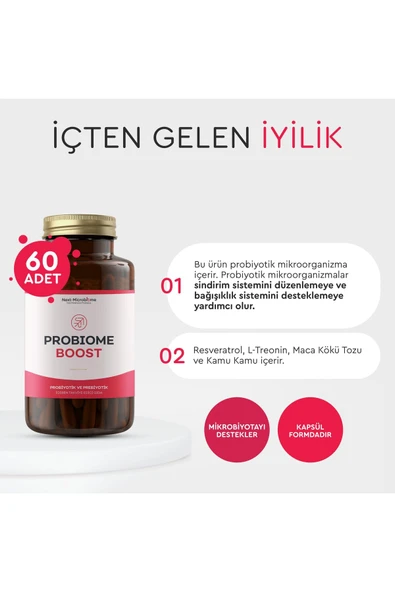 Next-Microbiome Probiome-Boost Probiyotik ve Prebiyotik 60 Kapsül - 4
