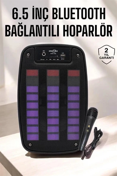 Bluetooth Hoparlör RGB Işıklı USB SD Kart Girişli Taşınabilir - Resim 2