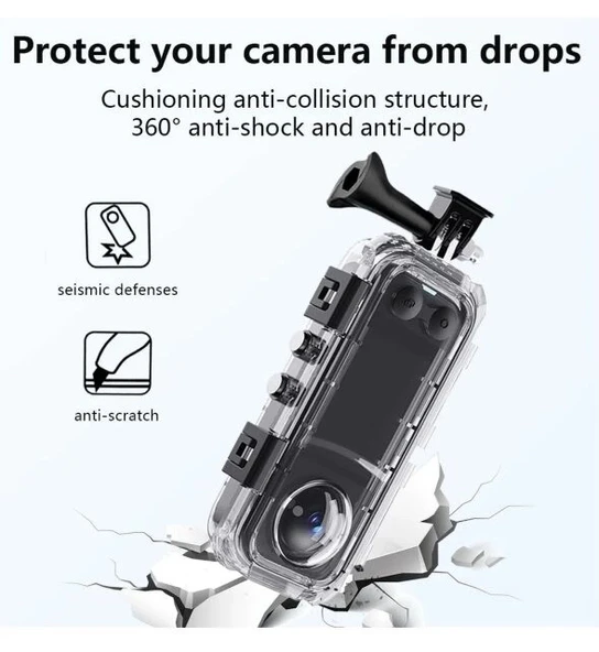 Oem Mark Insta 360 X4 Uyumlu Su Geçirmez Kılıf - Resim 3