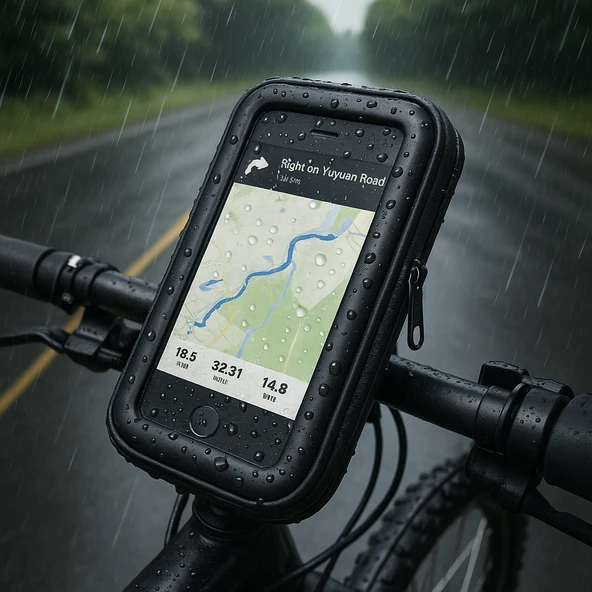 Su Geçirmez Telefon Tutucu Bisiklet & Motosiklet  6.7 inç Uyumlu, Dokunmatik Ekran, Kolay Montaj - 4