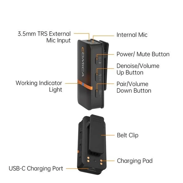 Comica Vimo Q (4) Kanallı Mini Kablosuz Mikrofon - Resim 7
