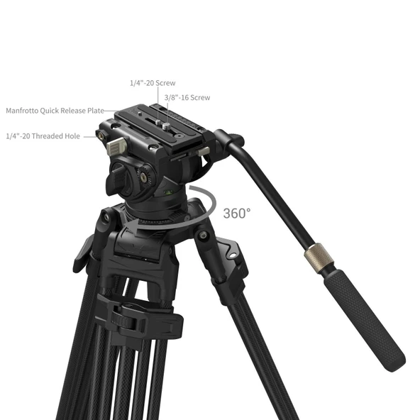 SmallRig AD-80S 5111 Profesyonel Video  Tipi Tripod Kiti - 5