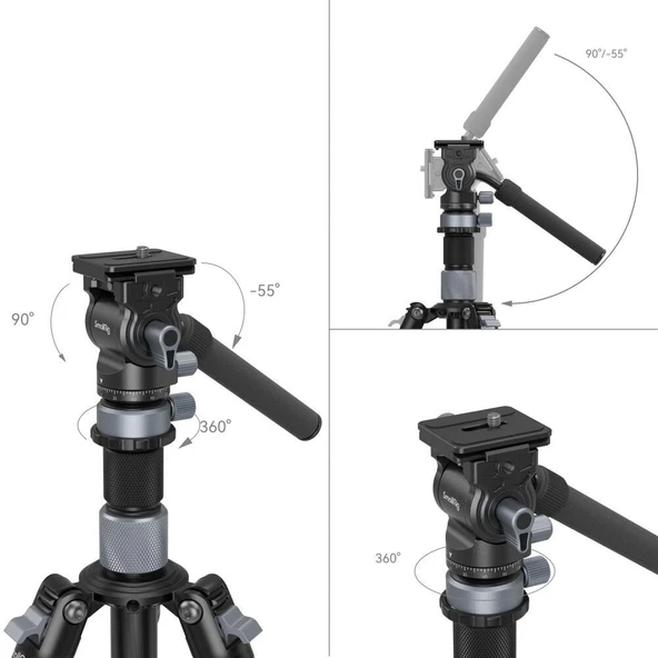 SmallRig 4221 Karbon Seyahat Video Tripod - 7