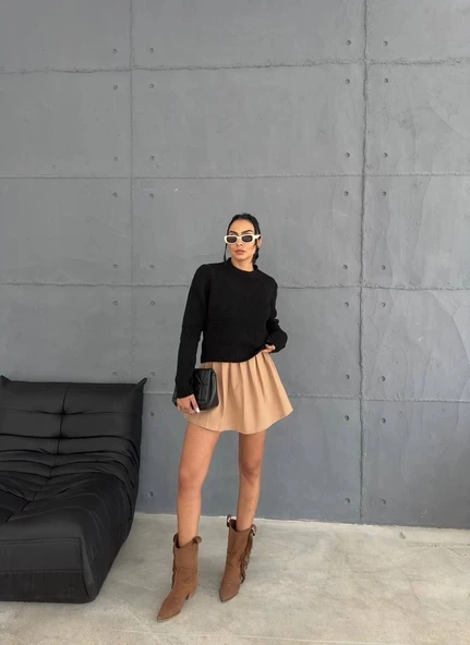 Cepli triko kazak siyah - Resim 3