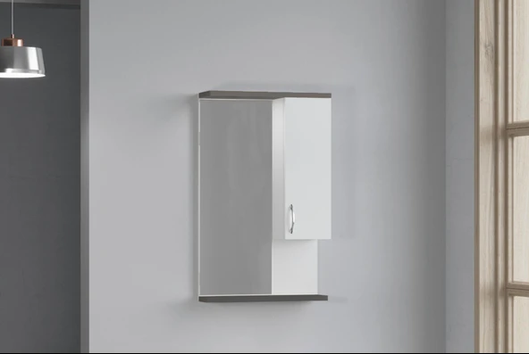 DENKO AKYAZI 55 CM ANTRASİT GRİ GVD. BANYO DOLABI (ÜST MODÜL) ürün görseli