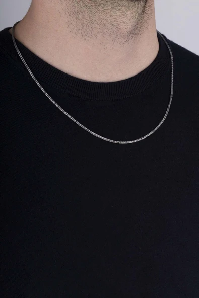 Gümüş Pazarım Tilki Kuyruğu Model Erkek 925 Ayar Gümüş Zincir - 3