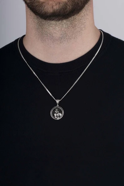 Gümüş Pazarım Aslan Kral Erkek Gümüş Kolye - 3