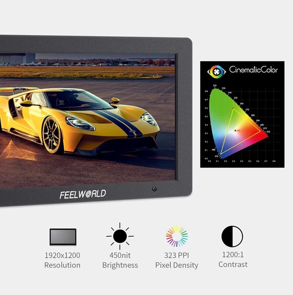 FEELWORLD T7 PLUS 7 İnç 3D LUT  Kamera Alan Monitörü 1920x1200  4K HDMI - 3