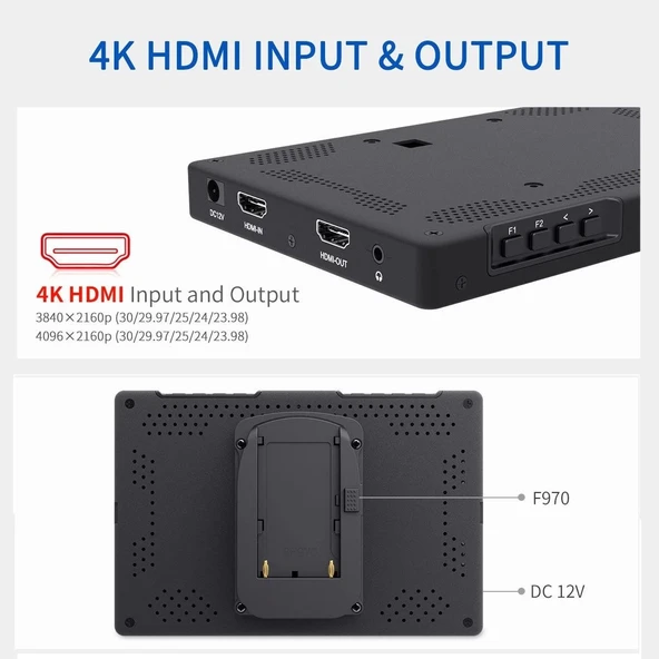 FEELWORLD T7 PLUS 7 İnç 3D LUT Kamera Alan Monitörü 1920x1200 4K HDMI - 4