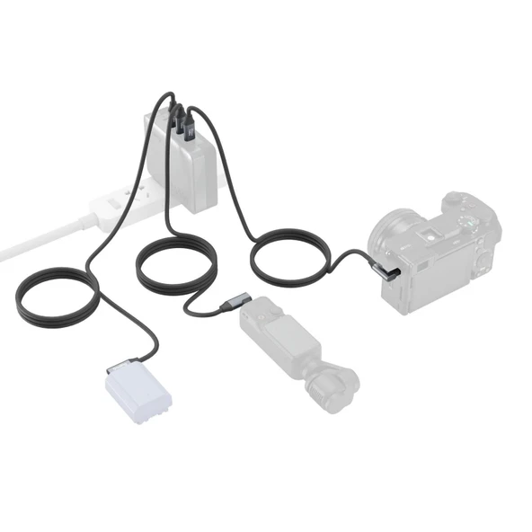 SmallRig 4791 USB-C (Düz) - USB-C (Açılı) Veri Kablosu (60 cm) - Resim 4