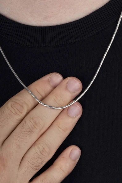 Gümüş Pazarım İtalyan Model Klasik Erkek Gümüş Zincir Kolye Bileklik Kombini - 4