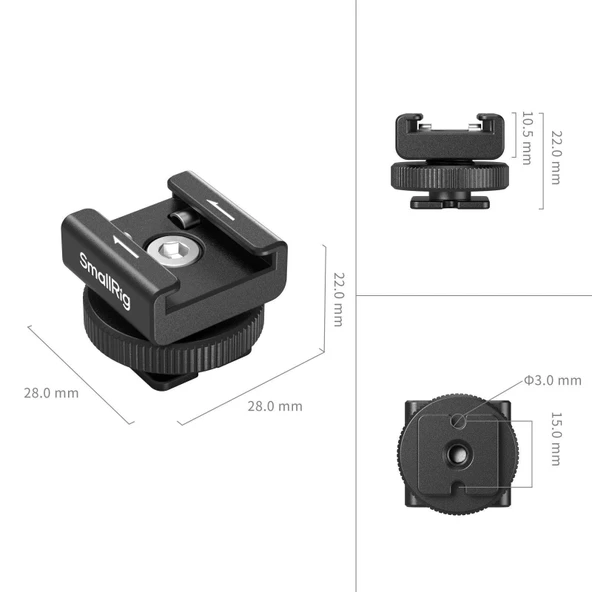 SmallRig 4822 Işık ve Mikrofon Desteği Metal Ayak Montajı - Resim 2
