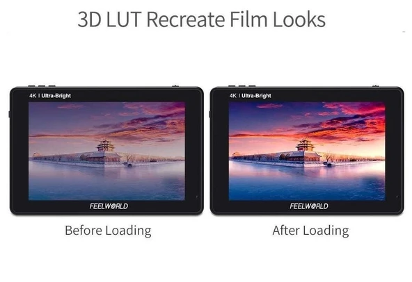 FEELWORLD LUT7 7 Inç 3D LUT Ultra Parlak 2200nit Dokunmatik Ekran Kamera  Alan Monitörü - Resim 2
