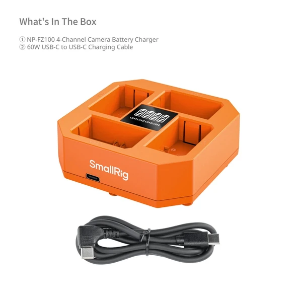 SmallRig 4839 NP-FZ100   4 Kanallı Kamera Pil Şarj Cihazı - Resim 5