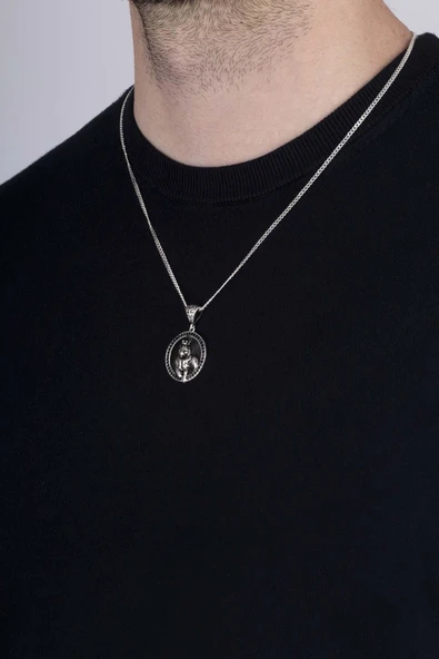 Gümüş Pazarım Aslan Kral Erkek Gümüş Kolye - 2