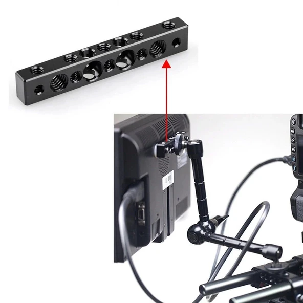 SmallRig 1091 Baseplate Barı 1/4 İnç ve 3/8 İnç Vida Deliği - Resim 4