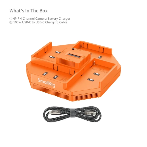 SmallRig 4837 NP-F Serisi 4 Kanallı Kamera Pil Şarj Cihazı - Resim 6