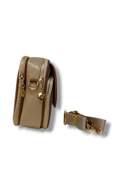 Cakgo 318-26 Deri 3 Bölmeli Çapraz Omuz Askılı Kadın Çanta - 3