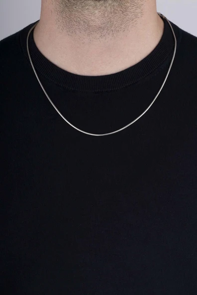 Gümüş Pazarım İtalyan Model Klasik Erkek Gümüş Zincir Kolye - 3
