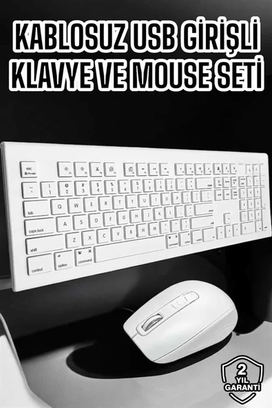 Q Klavye Klavye ve Mouse Seti USB Girişli Kablosuz - 2